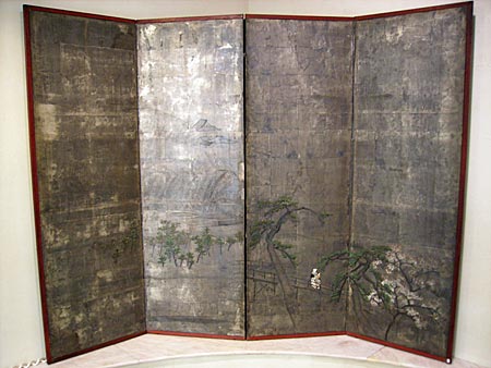 4 panels screen - 4 panels screen - Japan end of XVIIIth century - files