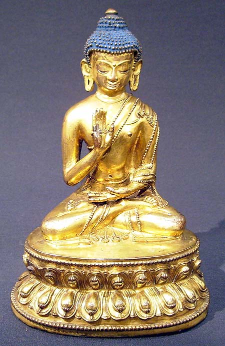bouddha en bronze doré - Bouddha en bronze doré - Tibet XV-XVI° siècle - archives