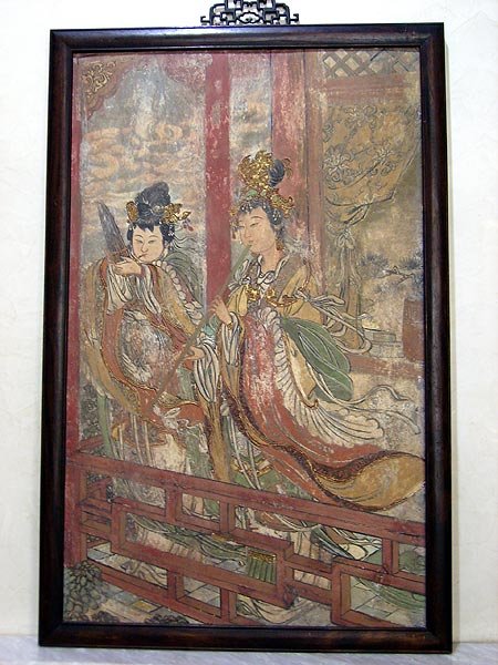 fresque en stuc avec pigments vgtaux - Fresque en stuc avec pigments vgtaux - Dynastie Ming XVI° sicle - peintures