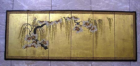golden back ground  table screen  - golden back ground  table screen  - Japan Edo period end XVIII-early XIXth century  - screens