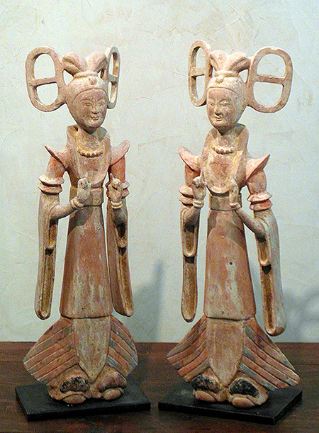 pair of princess - Pair of Princess - Tang Dynasty (618-906) - terra cotta
