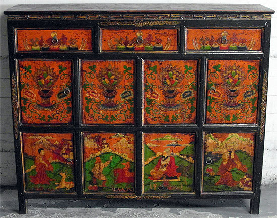 cabinet tibtain - Cabinet tibtain - Tibet XIX° sicle - archives