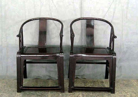 pair of horse shoe armchairs - Pair of horse shoe armchairs - XIX th century - furnitures