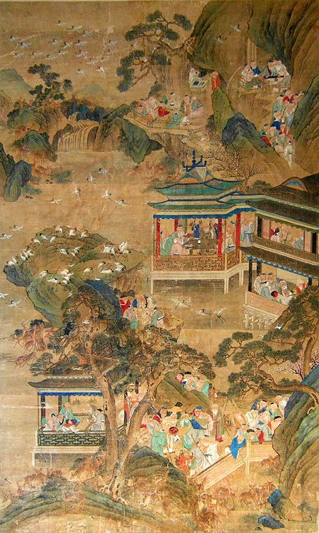 important painting on silk - Important Painting on silk - China  XVIII th century - paintings