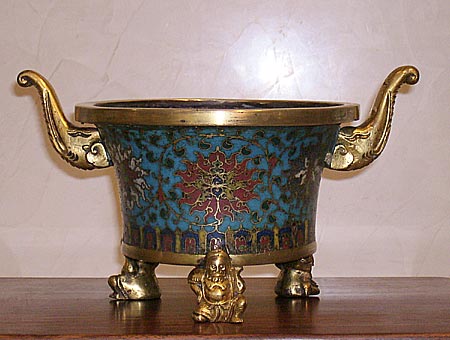 incense burner in cloisonné enamels - Incense burner in cloisonné enamels - Ming Dynasty XVII th c. - files