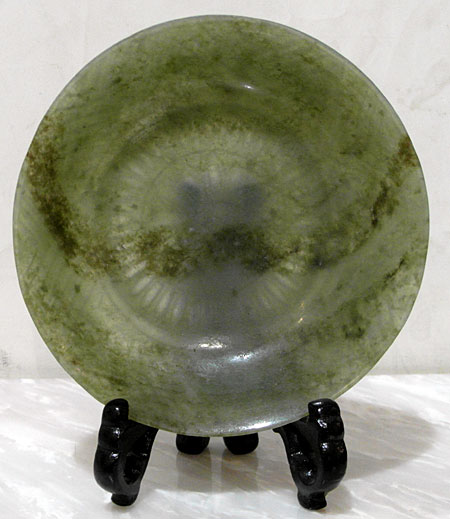 spinach-green jade saucer - Spinach-green jade saucer - End of Qing Dynasty - files