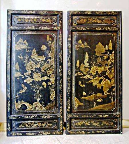 pair of doors in panel - Pair of doors in panel - China, early XVIIIth century  - files
