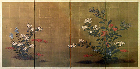 petit paravent 4 feuilles - Petit paravent 4 feuilles - Japon période Meiji (1868-1912) - paravents