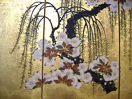 paravent de table à fond or - paravent de table à fond or - Japon période Edo fin XVIII-début XIX° siècle - paravents