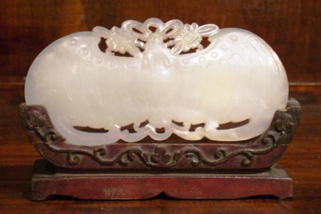 plaque en jade blanc - Plaque en jade blanc - Dynastie Qing vers 1800  - jades