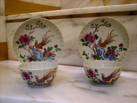 pair of famille rose sorbets - Pair of Famille Rose sorbets - Qianlong period (1735-1795) - files