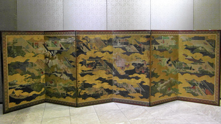 paravent 6 feuilles - Paravent 6 feuilles - JAPON école de Tosa Epoque Edo fin XVIII° siècle - paravents